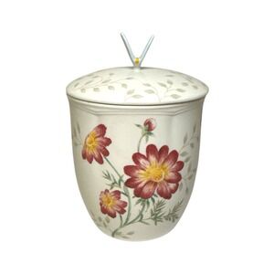 Lenox BUTTERFLY MEADOW Small Canister Or Cookie Jar Butterfly Flower Bees 5.75"
